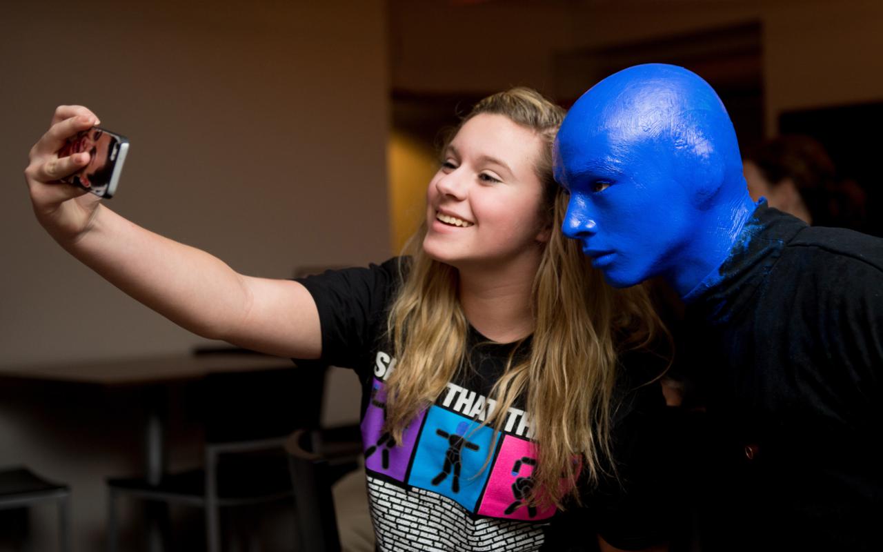 Blue Man Selfie