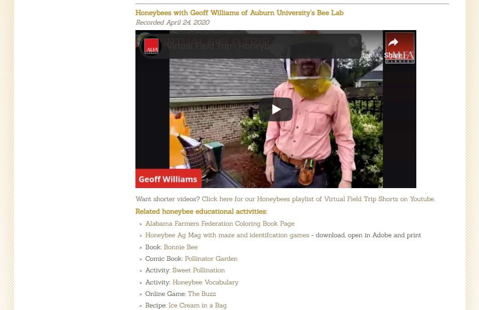 Virtual Field Trips with the Alabama Farmers Federation