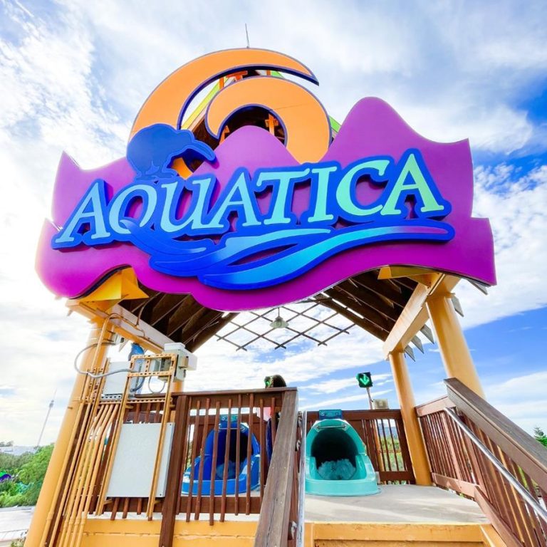 Aquatica Orlando waterslide sign. Photo credit Aquatica Orlando Facebook 768x768