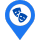 Map pin blue PERFORMING ARTS