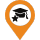 Map pin orange COLLEGE and CAREER PREP