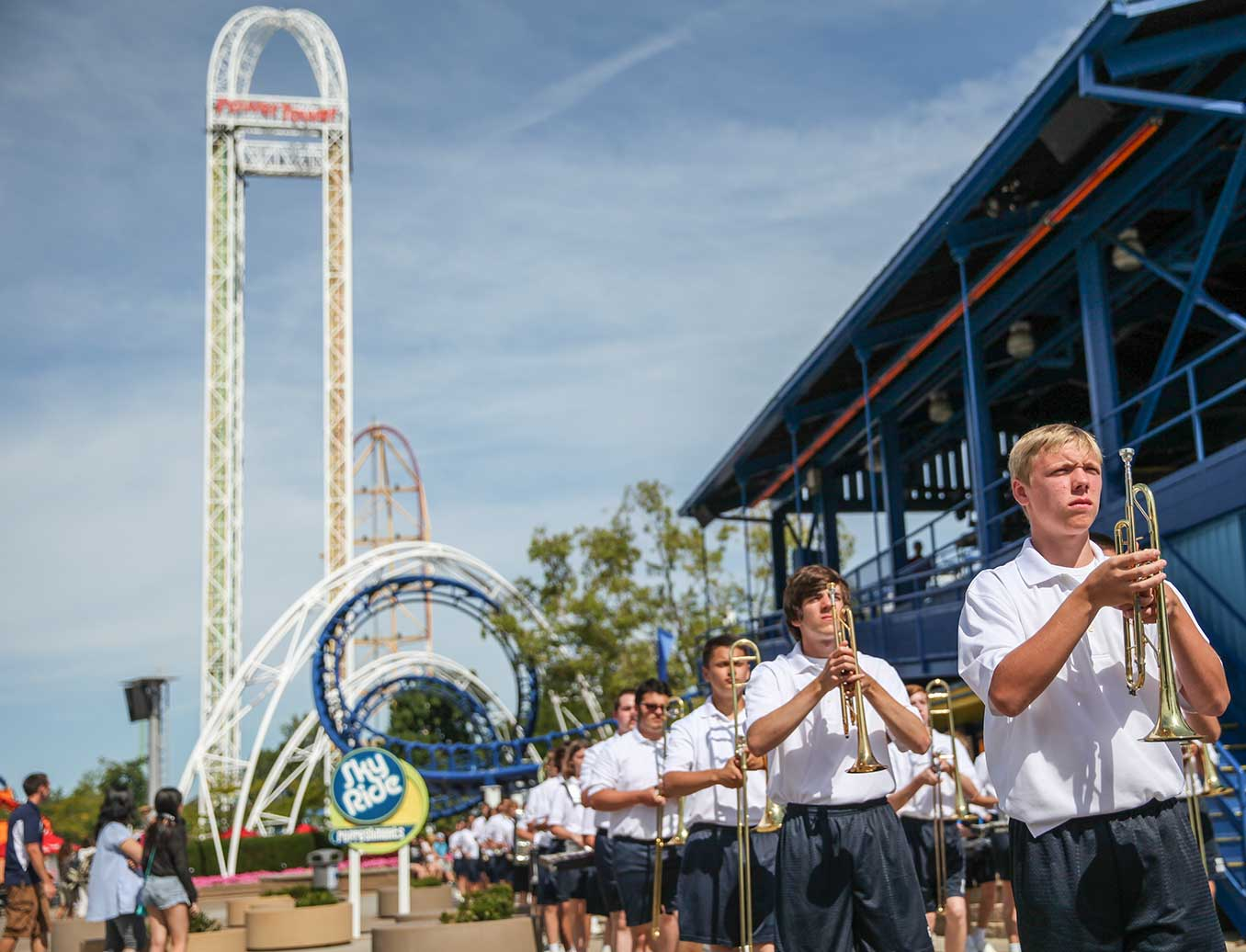 Student band playing at Performance in the Park