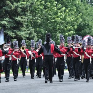 "Osseo, Minnesota, USA - June 26, 2010: Richfield High School Marching Band Performing in the Osseo Marching Band Festival"