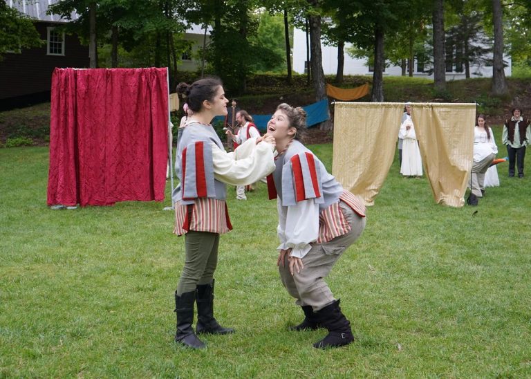 Advice to the Players actors performing outside. Photo credit Advice to the Players Facebook 768x548