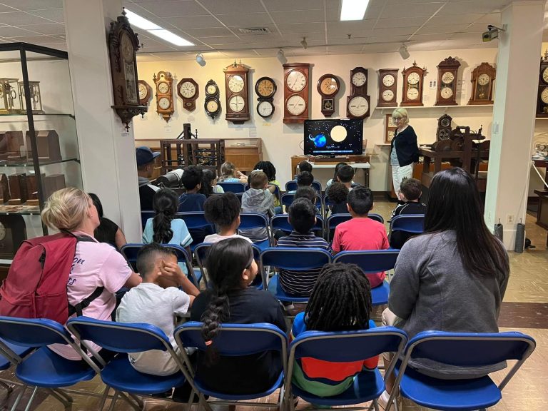 American Clock Watch Museum demonstration. Photo credit American Clock Watch Museum Facebook 768x576