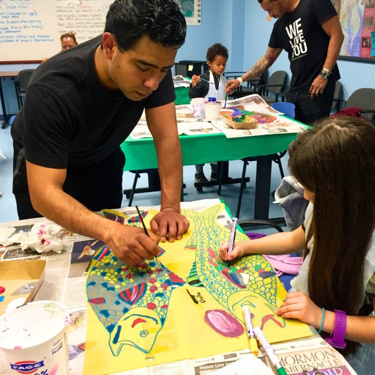 Aquatic Resources Education Center art with kids. Photo credit DOEE Aquatic Resources Education Center AREC 768x768