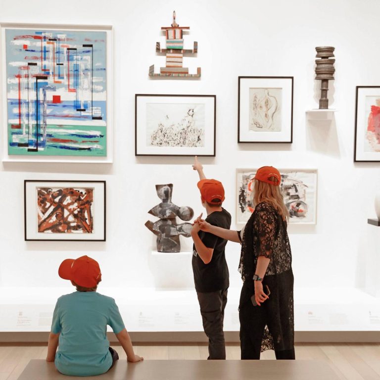 Arkansas Museum of Fine Arts display of paintings. Photo credit Arkansas Museum of Fine Arts Facebook 768x768