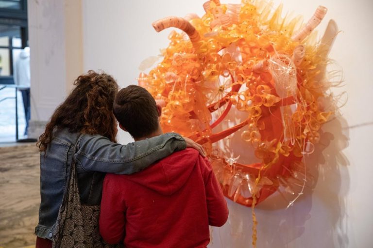 Brattleboro Museum Art Center mixed media art display. Photo redit Brattleboro Museum Art Center Facebook 768x512