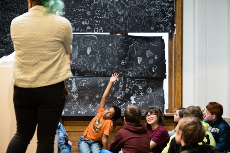 Brattleboro Museum Art Center student group. Photo credit Brattleboro Museum Art Center Facebook 768x512