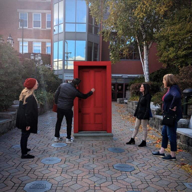 Capitol Center for the Arts red door exhibit. Photo credit Capitol Center for the Arts Facebook 768x768