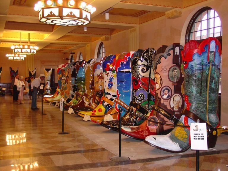 Cheyenne Depot Museum Big Boots display. Photo credit Cheyenne Depot Museum Facebook 768x576