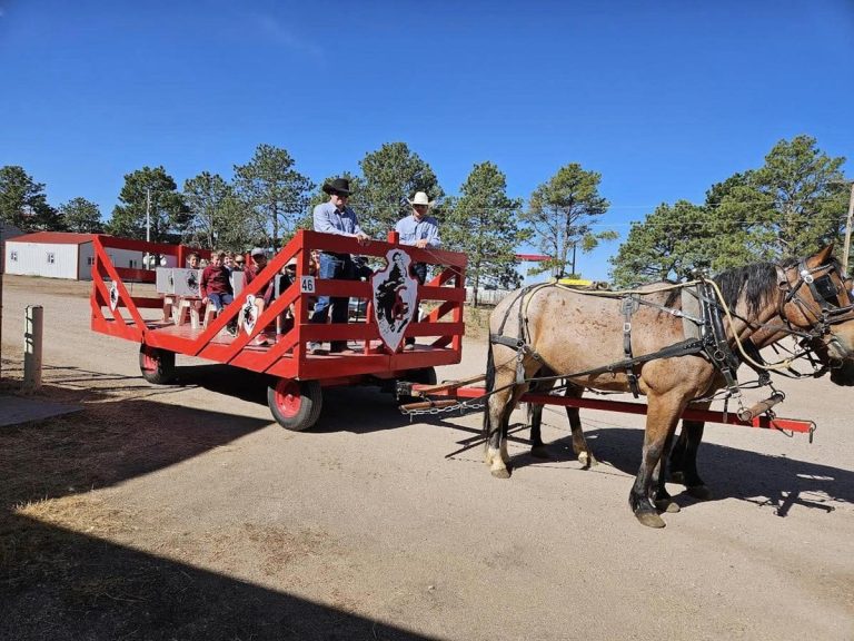 Cheyenne Frontier Days Old West Museum horse drawn wagon tour. Photo credit Cheyenne Frontier Days Old West Museum Facebook 768x576
