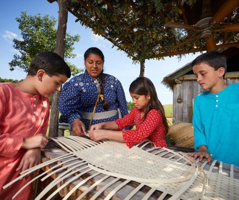 Chickasaw Cultural Center traditional basket weaving. Photo credit Chickasaw Cultural Center Facebook 768x644