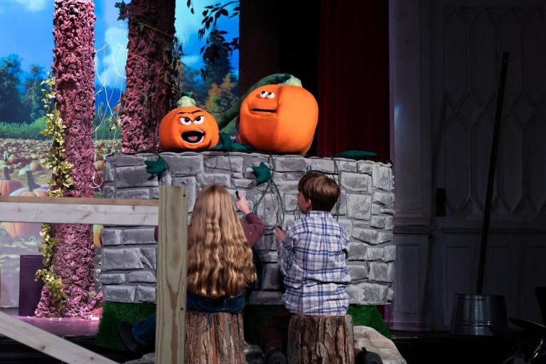 Delaware Childrens Theatre playing with puppets. Photo credit Delaware Childrens Theatre Facebook 768x512