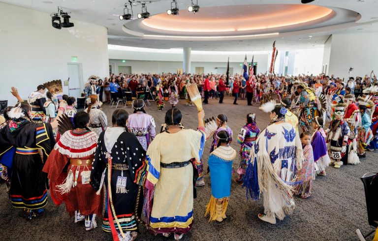 Denver Art Museum Friendship Powwow. Photo credit Denver Art Museum Facebook 768x490