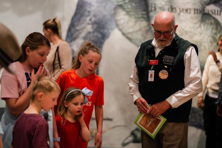 Denver Museum of Nature Science docent led tour. Photo credit Denver Museum of Nature Science Facebook 768x512