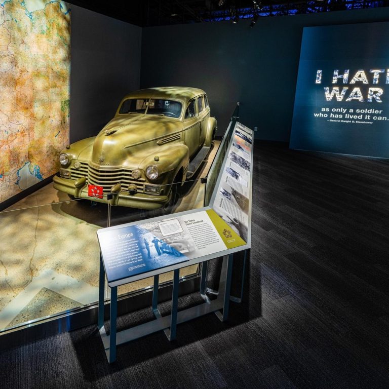 Eisenhower Presidential Library and Museum antique car. Photo credit Facebook 768x768