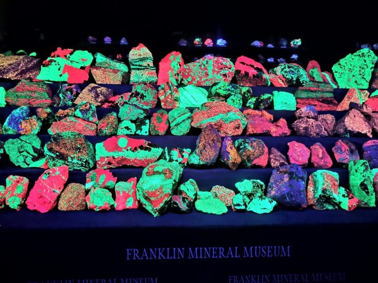 Franklin Mineral Museum glowing rocks. Photo credit Facebook 768x576