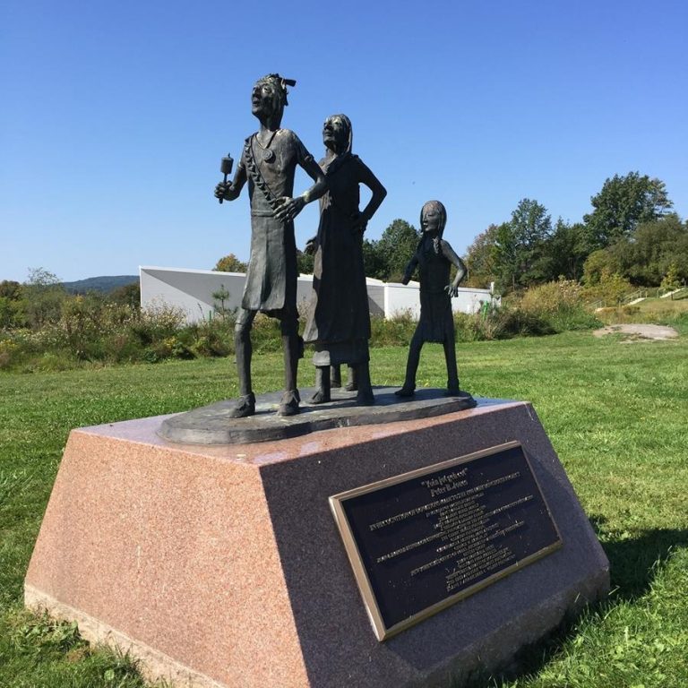 Ganondagan State Historic Site statue. Photo credit Facebook 768x768