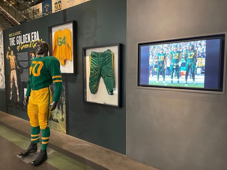 Green Bay Packers Hall of Fame exhibit 2. Photo credit Facebook 768x576