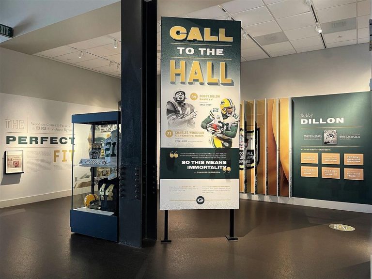 Green Bay Packers Hall of Fame exhibit. Photo credit Facebook 768x576