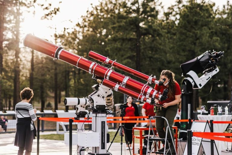 Lowell Observatory red telescopes. Photo credit Facebook 768x513