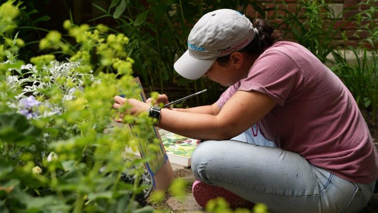 Maine Historical Society Art in the Garden for students. Photo credit Facebook 768x433