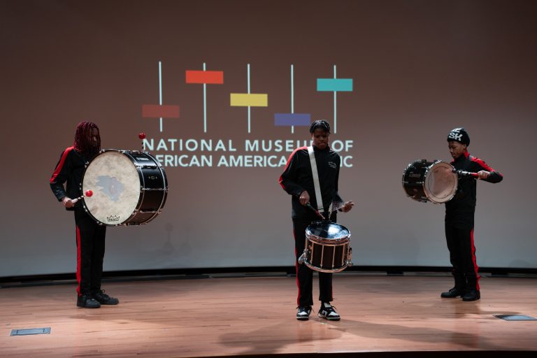 National Museum of African American Music drummers. Photo credit Facebook 768x512