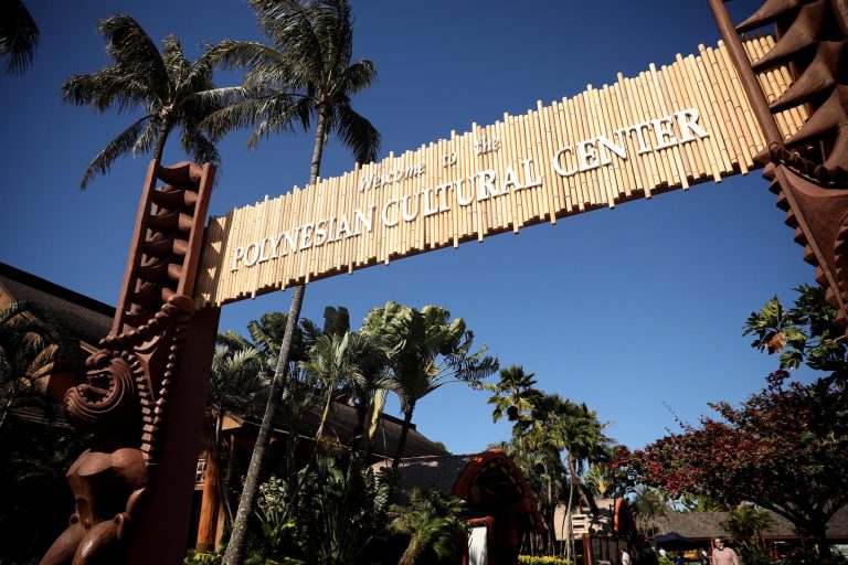 Polynesian Cultural Center welcome sign. Photo credit Gage Skidmore via Flickr 768x512