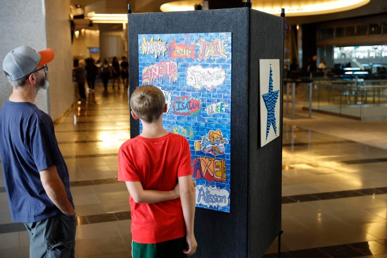 ATT Stadium local kids art on display 2. Photo credit ATT Stadium Facebook 768x512