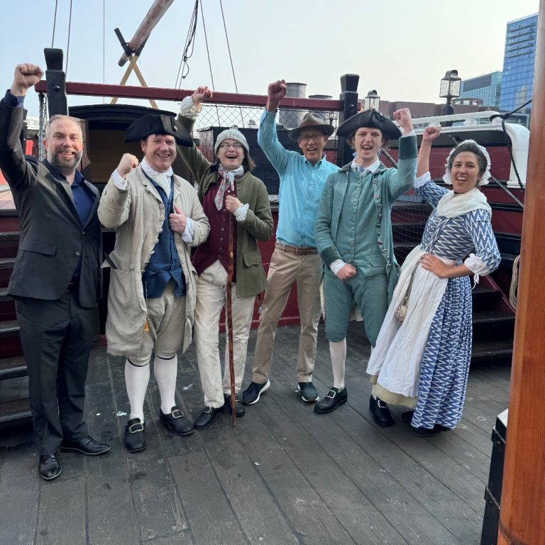 Boston Tea Party Ships Museum costumed historians. Photo credit Boston Tea Party Ships Museum Facebook 768x768