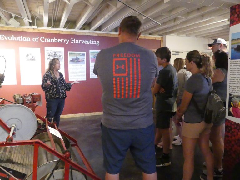 Discover Cranberries Museum evolution of cranberries exhibit. Photo credit Discover Cranberries Cafe Facebook 768x576