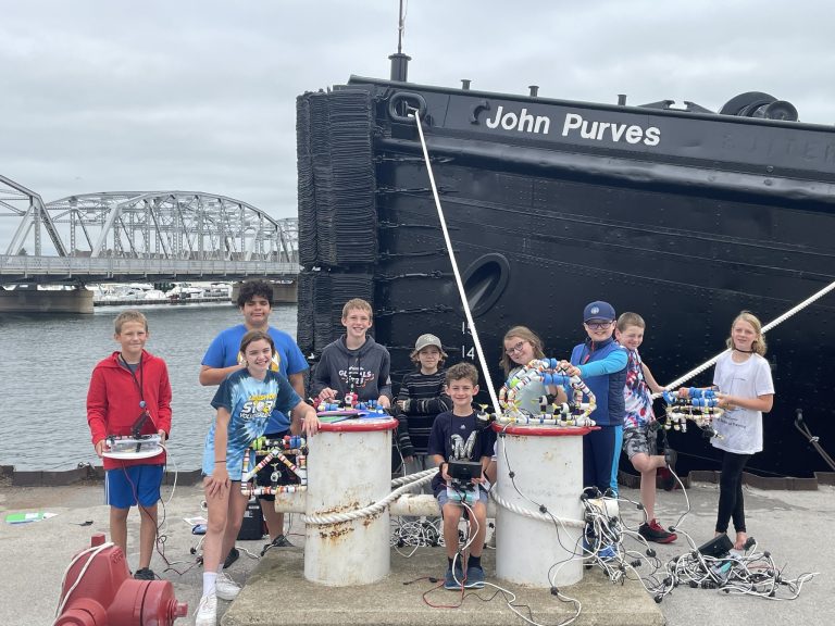 Door County Maritime Museum Lighthouse Preservation Society Inc. underwater robotics class. Photo credit Door County Maritime Museum Lighthouse Preservation Society Inc. Facebook 768x576