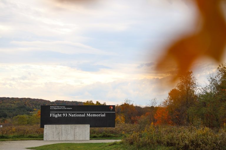 Flight 93 National Memorial exterior sign. Photo credit Flight 93 National Memorial Facebook 768x512