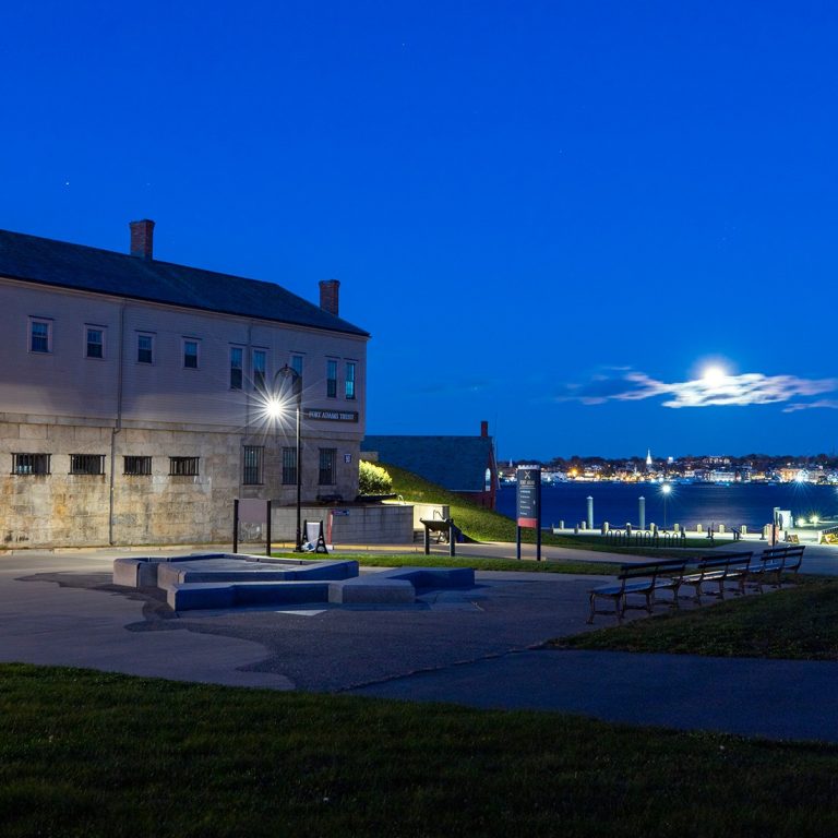 Fort Adams Trust in RI exterior night view. Photo credit Fort Adams Trust Facebook 768x768