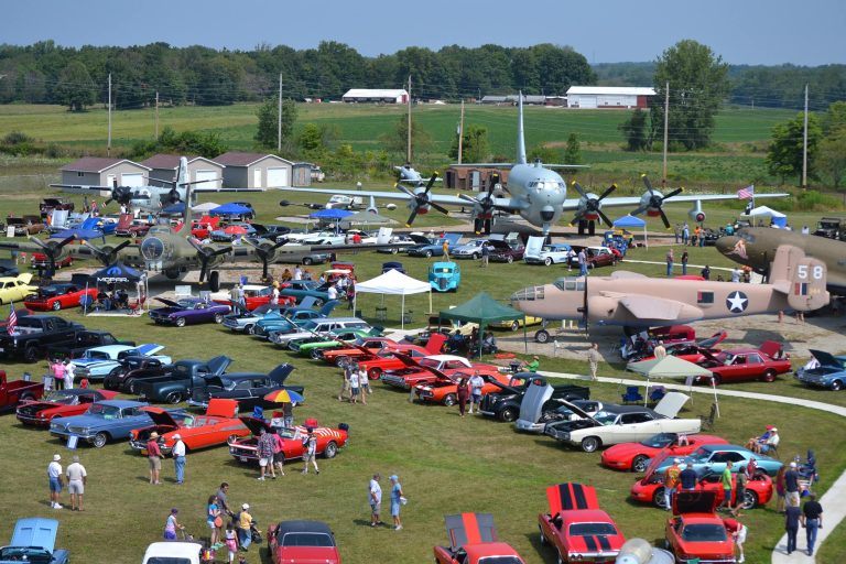 Grissom Air Museum car show. Photo credit Grissom Air Museum Facebook 768x512