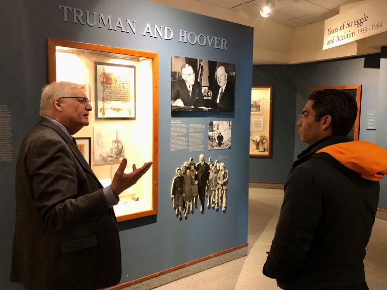 Herbert Hoover Presidential Library and Museum exhibits. Photo credit Herbert Hoover Presidential Library and Museum Facebook 768x576