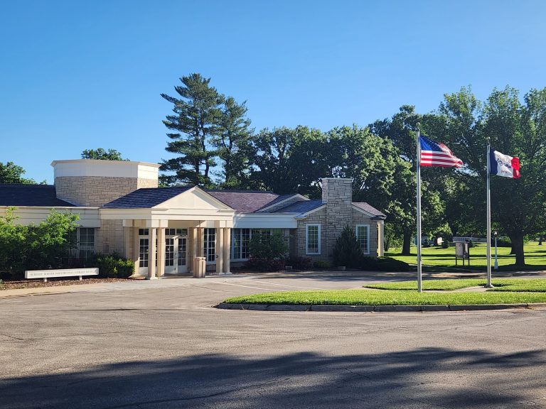 Herbert Hoover Presidential Library and Museum exterior view. Photo credit Herbert Hoover Presidential Library and Museum Facebook 768x576