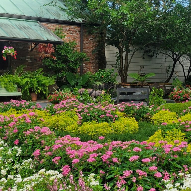 Houmas House and Gardens flower garden. Photo credit Houmas House and Gardens Facebook 768x768