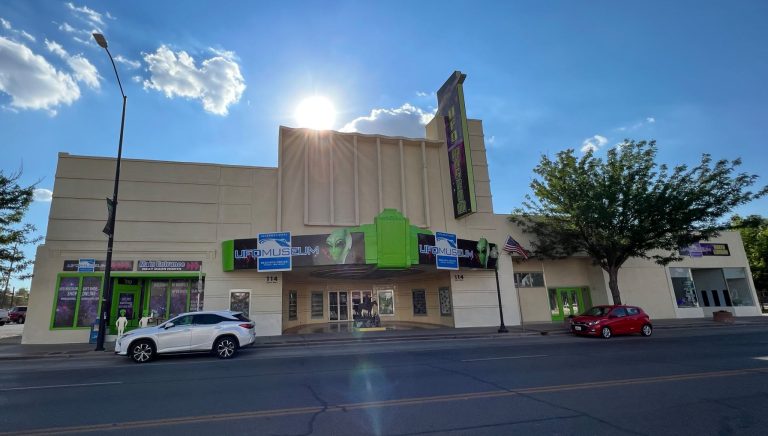 International UFO Museum Research Center exterior view of building. Photo credit International UFO Museum Research Center Facebook 768x436