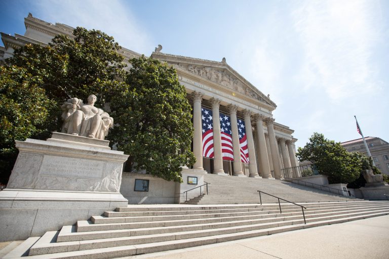 National Archives Building and Museum exterior. Photo credit US National Archives Facebook 768x512
