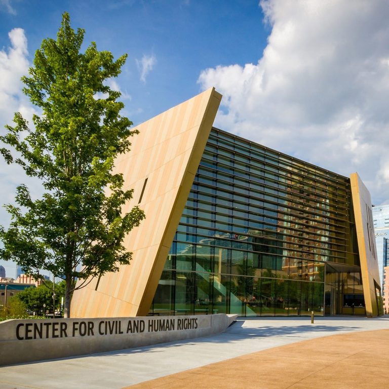 National Center for Civil and Human Rights in GA exterior building view. Photo credit Festival of Homiletics via National Center for Civil and Human Rights Facebook 768x768