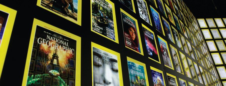 National Geographic Museum of Exploration National Geographic magazine covers. Photo credit National Geographic Museum Facebook 768x292