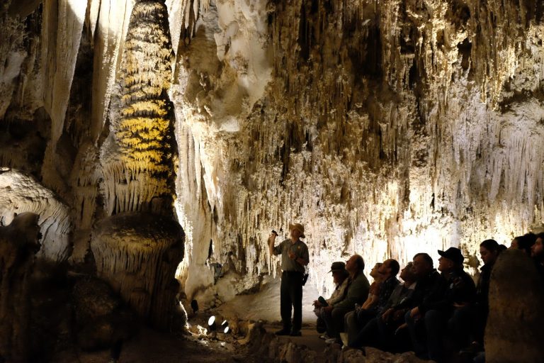 Carlsbad Caverns National Park ranger tour with a group. Photo credit Carslbad Caverns National Park Facebook 1 768x512