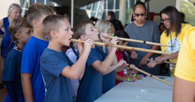 National Cowboy Western Heritage Museum schoolkids at the Cherokee Nation Celebration. Photo credit National Cowboy Western Heritage Museum Facebook 768x402