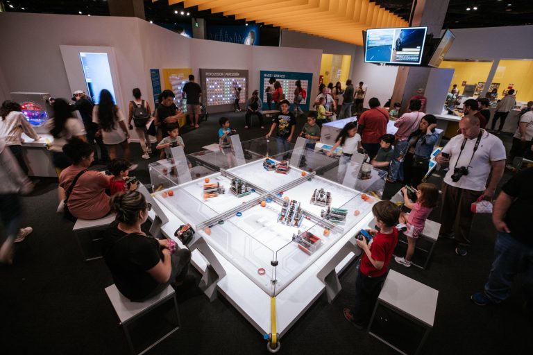 Perot Museum of Nature and Science interactive museum exhibits. Photo credit Perot Museum Facebook 768x512