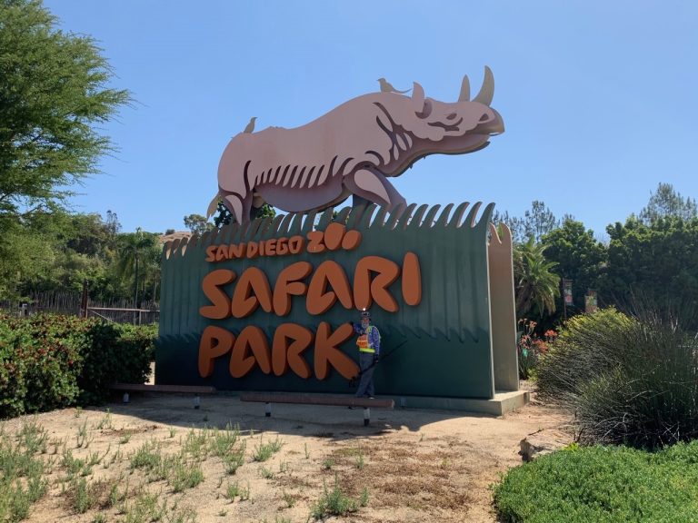 San Diego Zoo Safari Park sign. Photo credit San Diego Zoo Safari Park Facebook 768x576