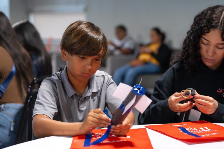 Space Center Houston learning about NASA. Photo credit Space Center Houston Facebook 768x512