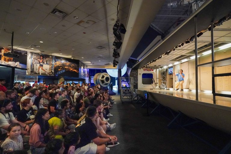 Space Center Houston space lesson. Photo credit Space Center Houston Facebook 768x512