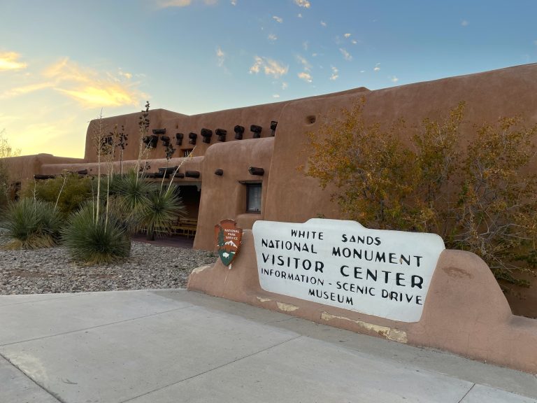 White Sands National Park Visitor Center. Photo credit NPS Sarah Sherwood 768x576